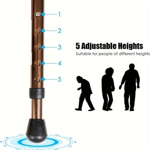 Mía với chỗ ngồi hợp kim nhôm Nạng ghế Kính thiên văn gấp ba chân mía người già sử dụng đi bộ dính với chỗ ngồi - Product Image 5