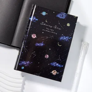 创意kpop计划书精装本黑色内页纸涂鸦计划书日记笔记本黑色页面