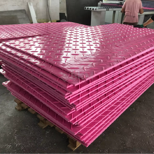 Tapis faits sur commande d'accès de construction de tapis de protection au sol de HDPE de taille de couleur rose - Product Image 1