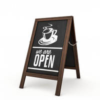 Bar café station trottoir mariage promotionnel panneau d'affichage bois A-Frame tableau noir signe menu conseil