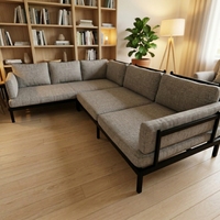 Minimalistisches Klappbares Schmiedeeisen-Sofabettgestell mit Stauraum und Holzlatten für Wohnzimmer, Apartment, Schlafzimmer und Hotel