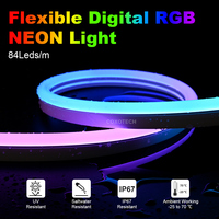 Lampu Neon Ip67 Ws2811 24v Addressable Pixel Smd 144 Led Matrix Strip Digital yang Dapat Diprogram untuk Dekorasi DIY dan Warna-warni