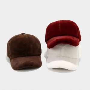 2025 New Winter Solid Color Plush Baseball Cap Fashion Warm Sports <b>Hat</b> <b>for</b> Women Colorful Soft Short Brim Baseball Cap - Product Image 2