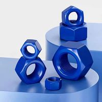 Écrou hexagonal en téflon bleu personnalisable, norme DIN934, acier au carbone, fixation à haute résistance au frottement pour usage automobile
