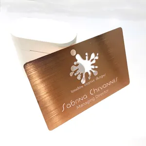 Tarjetas de negocios de aluminio, impresión personalizada, nombre de oro rosa, membresía, Metal