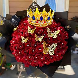 Nouvelle <span class=keywords><strong>Couronne</strong></span> Dorée Ronde Complète de Luxe, Style Baroque Européen et Américain, pour Décoration de Mariage et Accessoires de Bouquet - Product Image 4