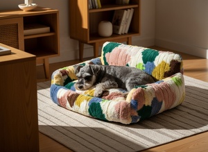 Nichoir de luxe écologique <span class=keywords><strong>pour</strong></span> animaux de compagnie avec tapis doux, housse amovible confortable, <span class=keywords><strong>lit</strong></span>-coussin chaud <span class=keywords><strong>pour</strong></span> petits chiens et chats - Product Image 3