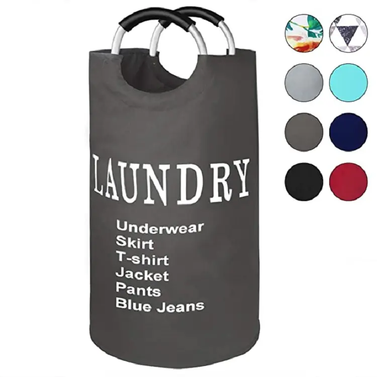 Portable folding dirty clothes basket with handle waterproof, suitable for college dormitories and families