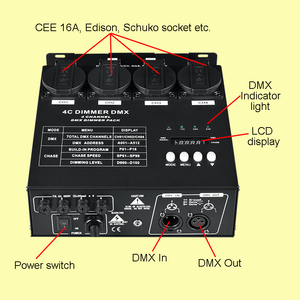 NEBULA 4 CH <strong>Channel</strong> <strong>DMX</strong> Digital <strong>Dimmer</strong> Switch Control Socket <strong>Dimmer</strong> Pack - Product Image 6