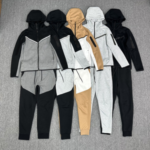 Top Original Quality Luxury Brand Custom Tech Fleece <strong>Men</strong> Tracksuit 2PCS Cotton <strong>Men</strong> Hoodie and Sweatspants and Shorts for Running - Product Image 2