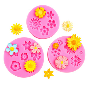 Moule en silicone Fleur de marguerite et rose, Moule en silicone pour fondant, Moules à fleurs pour décoration de gâteaux DIY - Product Image 4