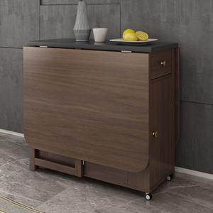 Mesa de Comedor Plegable de Madera Extensible de Estilo Moderno, Muebles Ahorradores de Espacio, Mesa de Comedor Inteligente con 2 Asientos Plegables Ocultos - Product Image 4