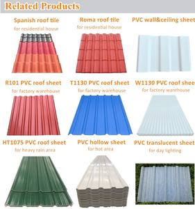 Lámina de Techo de Plástico Impermeable Popular <span class=keywords><strong>en</strong></span> Colombia, Teja Termoacústica <span class=keywords><strong>en</strong></span> PVC, Teja de Resina Blanca para Almacén - Product Image 6