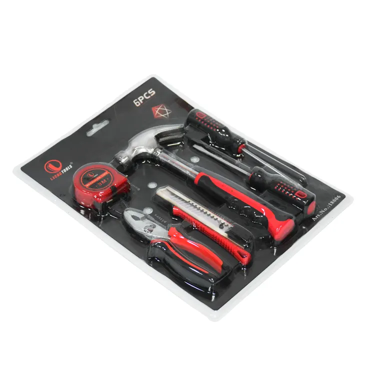 6pcs conjunto de herramientas de mano coche herramienta de reparación de plástico caja de hardware kit para el hogar/jardín