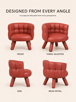 Fauteuil d'appoint moderne rembourré en cuir pleine fleur ou tissu, fabrication directe usine OEM ODM, idéal pour salon et chambre à coucher