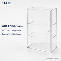 Exhibidor de Perfumes de Acrílico Calic, Transparente, de 3 Niveles, con Puerta Abatible, para Tiendas Minoristas, Tamaño Personalizado, OEM, Venta al Por Mayor