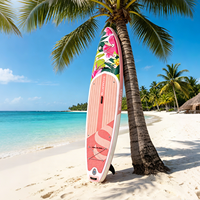 Planche à pagaie gonflable ultra-stable 11'x33"x6" pour adultes et animaux de compagnie, SUP rose tropical de 15 cm d'épaisseur, planche haute capacité