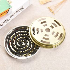 Bandeja para Espirales Antimosquitos con Tapa, de Acero Inoxidable, Redonda, Quemador de Incienso, Diseño Minimalista - Product Image 4