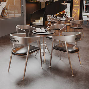 Conjunto de Mesa y Sillas de Hierro Estilo Industrial para Restaurante, Cafetería, Tienda de Postres, <span class=keywords><strong>Bar</strong></span>, Comercial, Arte en Hierro - Product Image 1