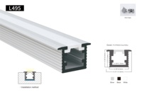 Profilé en aluminium pour éclairage LED en bande, profilé d'extrusion en alliage 6063 avec diffuseur en PC, lampe linéaire encastrée au plafond 1M 2M 3M