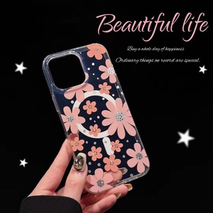 Funda Magnética para iPhone 17 Pro Max con Pedrería Floral, para iPhone 16 Pro, Funda Transparente Antigolpes para 14/15 - Product Image 5