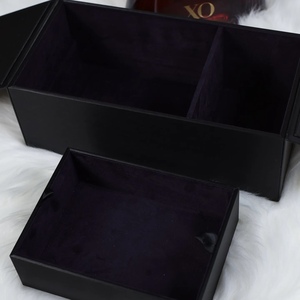 Custom Luxury Rigid <b>Box</b> Rectangle Black Magnetic Closure Gold Foil Printing Satin Liner Jewelry Watch Eyewear Packaging - Product Image 3