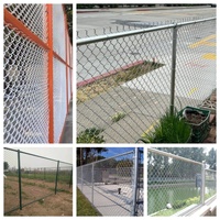 Malla de Alambre Galvanizado Anticorrosión de 8 pies para Cancha de Fútbol, Malla de Alambre con Recubrimiento de PVC, Malla de Alambre de Eslabones de Diamante, Cercado Moderno