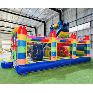 Inflable Acuático y Seco con Tobogán, Inflable Comercial con Tobogán, Bloques de Construcción, Casa de Brinco Combinada para Fiestas - Product Image 2