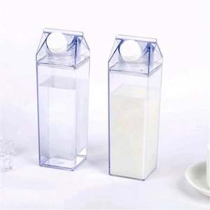 500Ml Clear Plastic Water <b>Bottle</b> Square Fresh <b>Milk</b> <b>Bottle</b> Juice Drinking <b>Bottle</b> <b>With</b> Screw Lid - Product Image 4