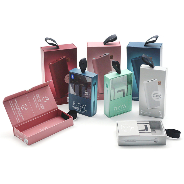 Custom Fashion Brand Power Bank Digital Electronic Products Drawer Box Printed Mobile Battery Gift Box Packaging for Power Bank