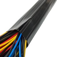 Funda Protectora de Cables con Cierre Hermético, PVC Negro, Lisa, para Protección de Cables