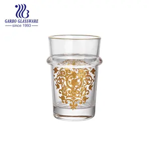 Casablanca Old Fashioned marocchino oro arabo argento decalcomania tazza da tè in vetro Royal France bicchieri da bere dorati della boemia incisi
