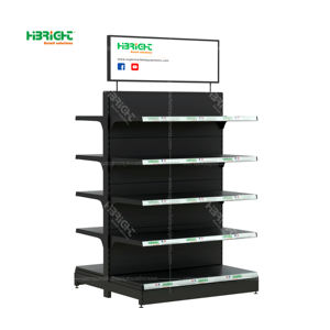 Prix d'usine Highbright Luxe Couleurs personnalisées Simple face Slatwall Présentoir Étagère de supermarché métallique robuste - Product Image 4