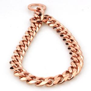 Setelan kecil anak anjing Pitbull kalung rantai anjing Royal Choke emas mawar kerah rantai anjing tugas berat - Product Image 2