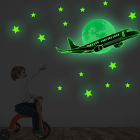Autocollant mural décoratif personnalisé lumineux plat ou 3D brille dans le noir étoiles brille dans le noir autocollant