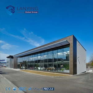 صالة عرض سيارات فاخرة بهيكل فولاذي، مبنى وكالة سيارات 4S، تصميم حديث واسع النطاق، قاعة عرض تجارية مسبقة الصنع للسيارات - Product Image 1