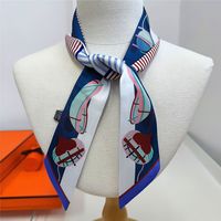 Foulard en twill effet soie, bandanas, foulard de cou, rubans pour sac à poignée longue à motifs, foulard pour cheveux, foulards de tête pour femmes, foulard de poignée