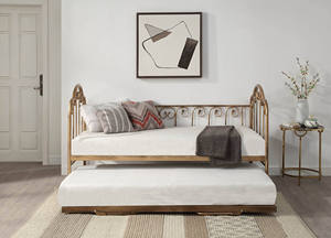 <strong>Metal</strong> <strong>Daybed</strong> with Pull Out Trundle Space Saving Guest Bed No Tools Needed for Assembly - Product Image 3