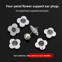 Attaches de boucles d'oreilles en forme de cœur de lapin mignonnes, en acrylique translucide, anti-perte, pour femmes