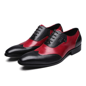 Chaussures habillées décontractées polyvalentes pour hommes avec empeigne en cuir coloré et chaussures en cuir de vachette pleine fleur pour hommes - Product Image 5