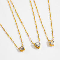 Collier en diamant cultivé en laboratoire DK Heart avec or 18 carats, cadeau de mariage, offre directe d'usine