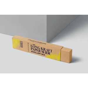 Caja de Regalo Personalizada con Logotipo Impreso, Caja de Joyería de Cartón Kraft Plegable con Cajón Deslizante Largo - Product Image 2