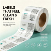 Autocollant transparent en vinyle imperméable pour cosmétiques et shampoings, avec logo, en rouleau, doré à chaud, pour bouteilles en verre de 3 ml, personnalisé