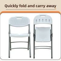 Chaise pliante d'extérieur en plastique HDPE avec structure métallique - Chaise portable pour jardin, bureau et formation (style moderne et épuré)