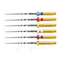 Juego de 6 limas endodónticas rotatorias Jinpei NiTi Gold de gran conicidad SX-F3 activadas por calor para conductos radiculares