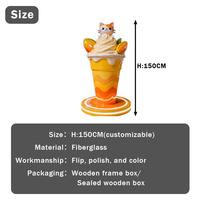 Grande statue de crème glacée en fibre de verre imperméable pour la décoration de la place commerciale et du parc, sculpture de modèle de crème glacée