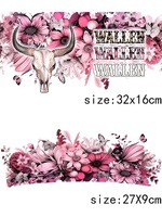 LETOP 2 Set Stiker Transfer Barat untuk Tumbler, Motif Sapi, Bunga Matahari, Bunga, Labu Musim Gugur, DIY 40oz, Pembungkus Gelas UV DTF