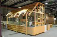 Meubles de magasin de restaurant sur le thème personnalisé Café Design d'intérieur Décoration Café Comptoir de bar en bois