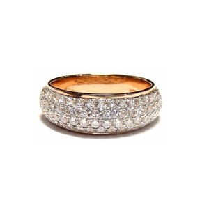 HongKong Bridal 18k Solid Rose Gold 76 <b>PC</b> 1.10 CT Diamond Pave Setting Classic Eternity Wedding Band Anniversary - Product Image 1