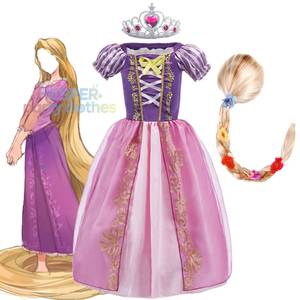 Nuevo Vestido de Princesa Morado para Niñas de HP, Disfraz de Rapunzel de Enredados para Niñas - Product Image 1